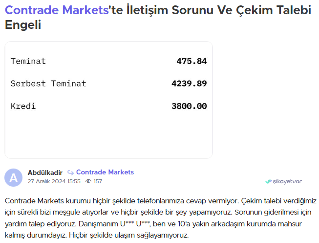 contrade şikayet var