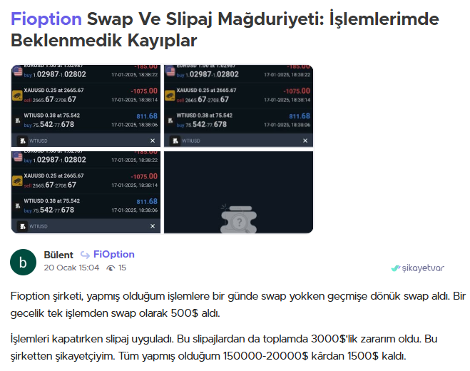 fioption şikayet var