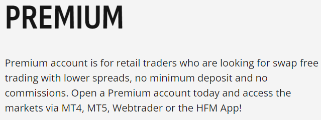 hf markets hesap türleri