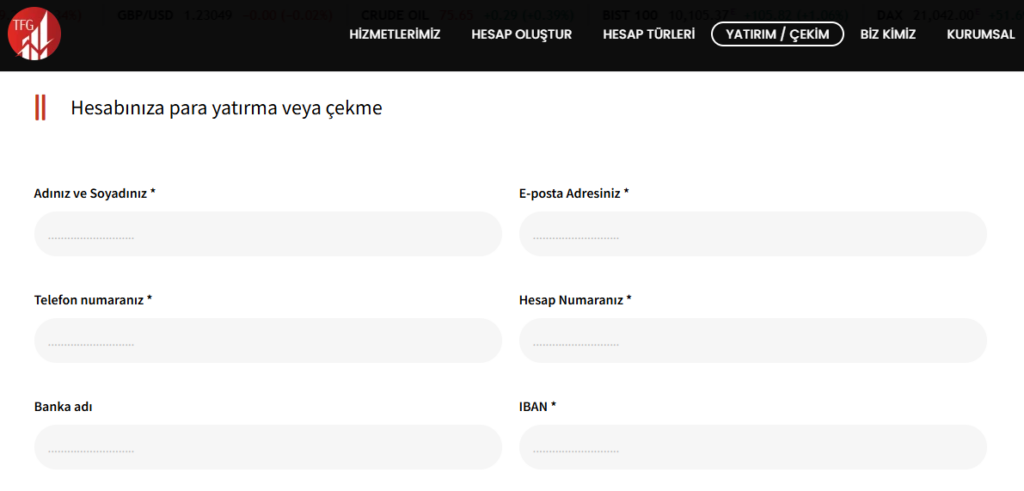 tfg yatırım ödeme yöntemleri