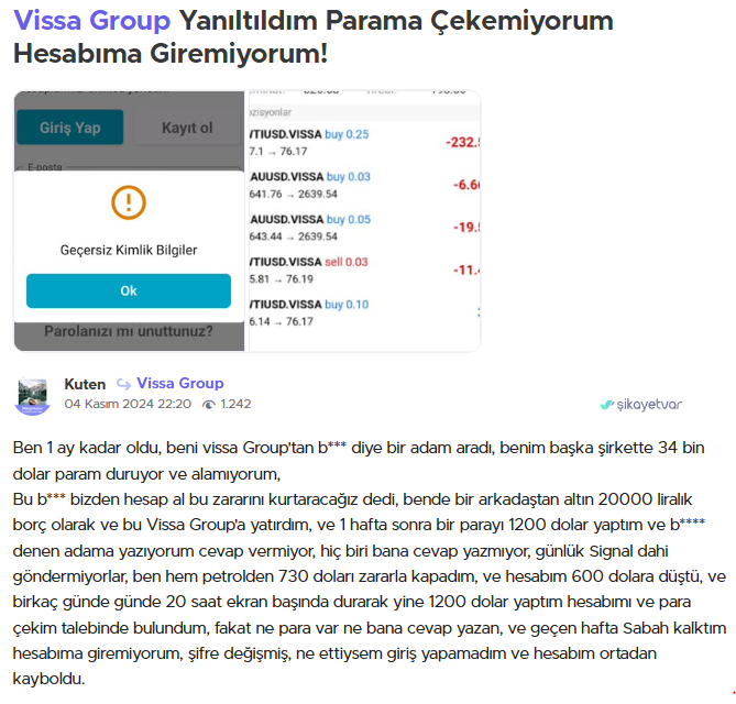 vissa group şikayet var