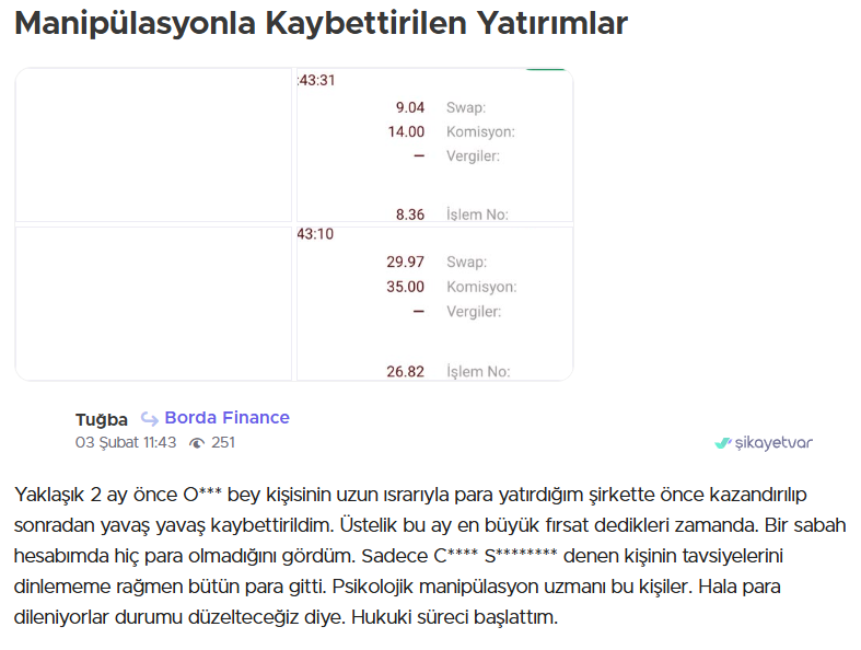 borda finance şikayet var