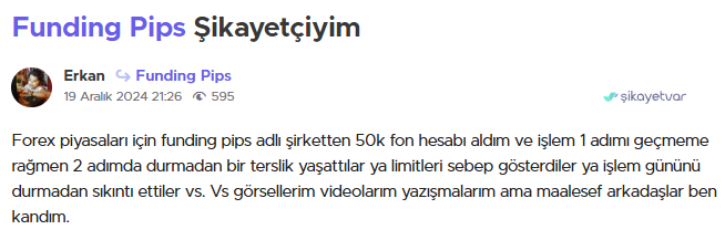 funding pips şikayet var