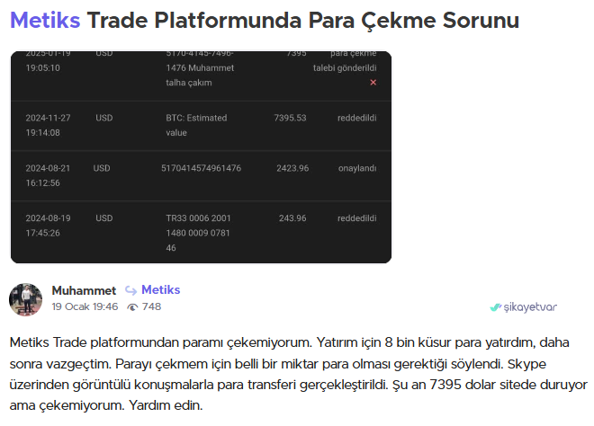 metiks şikayet var