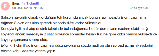 tickmill şikayet var
