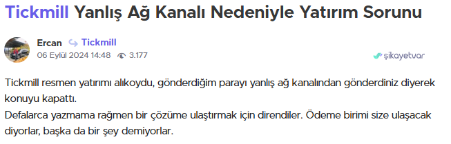tickmill şikayet var