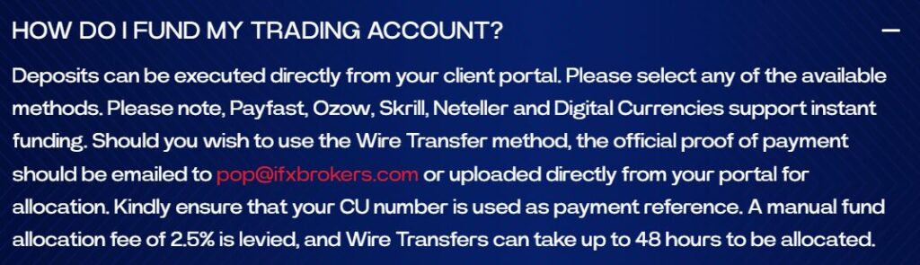ifx brokers ödeme yöntemleri