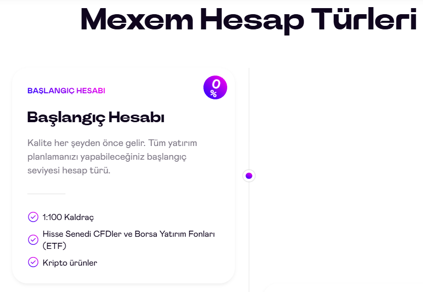 mexem kripto hesap türleri