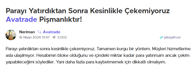 avatrade şikayet