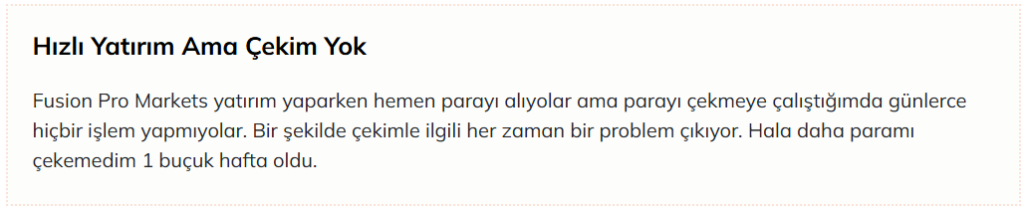fusion pro markets şikayet