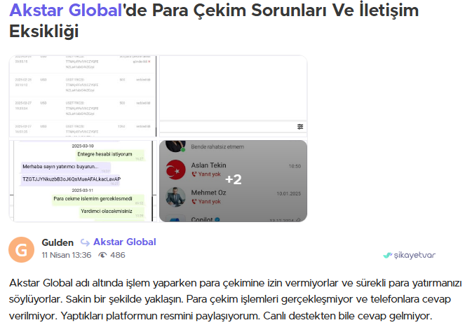 akstar global şikayet