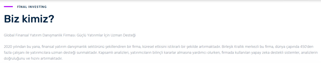 final investing