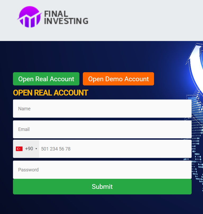 final investing hesap türleri