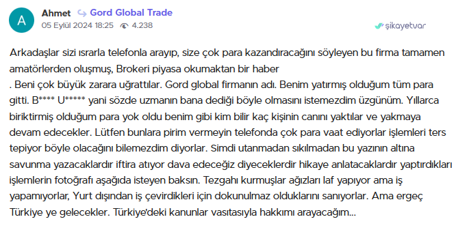 gord global trade şikayet