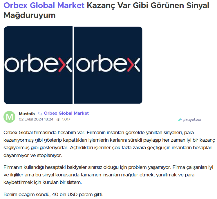 orbex şikayet
