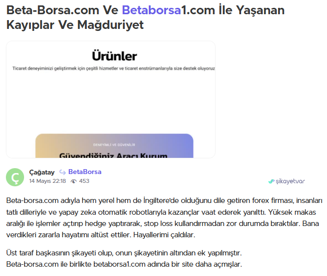 beta borsa şikayet