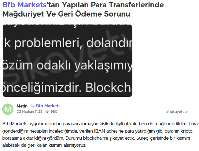 bfb markets şikayet