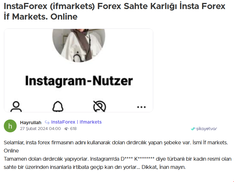 insta forex şikayet