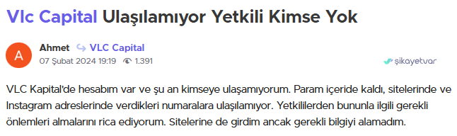 vlc capital şikayet