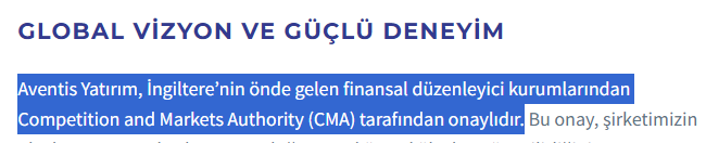 aventis yatırım lisans