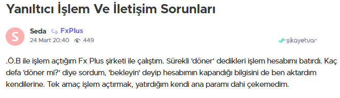 fxplus şikayet