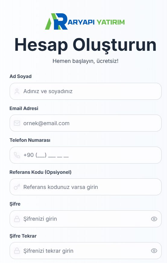 aryapı yatırım hesap türleri