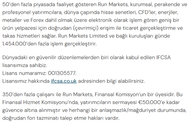 run markets lisans