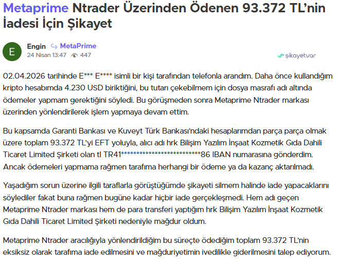 meta prime şikayet