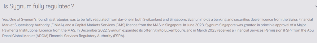 sygnum global lisans